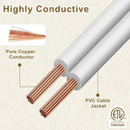 25 FT 2 Prong Extension Cord, 18AWG SPT-2 Indoor Male to Female Power Cord ETL - Image 5