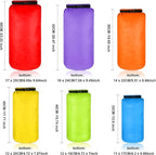 Shappy 6 Pcs Waterproof Dry Bag Set Ultralight Stuff Sack 20/15/10/8/5/3L - Image 2