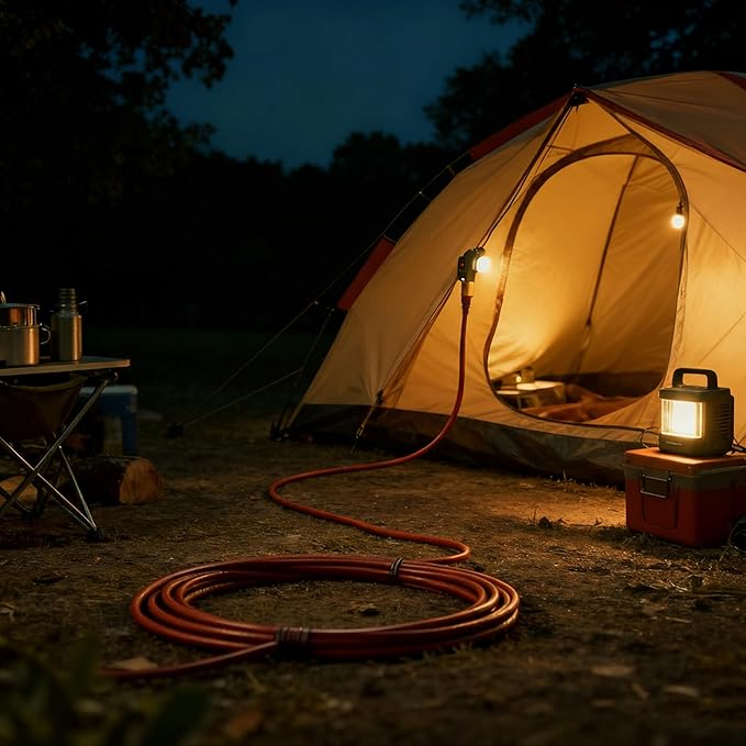 8FT Brown Outdoor Extension Cord-16/3 SJTW Durable Extension Cord - Image 9