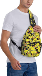 Cartoon Duck Sling Bag For Women Men Cute Yellow Duck Backpack Crossbody - Image 8