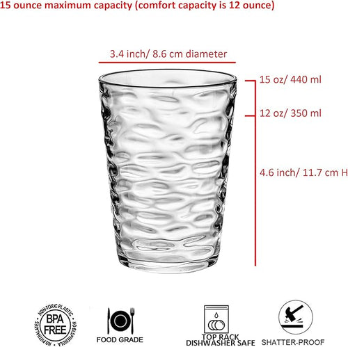 14-ounce Plastic Tumblers, Acrylic Drinking Glasses, Shatter-Proof, - Image 2