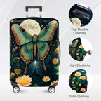 Moonlit Butterfly Flower MothTravel Luggage Cover -Stretchable Airplane - Image 2