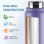 GOPPUS Insulated Water Bottle 20oz Stainless Steel BPA-Free Sports Bottle Ideal - Image 4