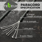 TECEUM 5/32" Paracord Rope 1000 – 1000ft / 200ft / 100ft / 50ft – Tactical - Image 2
