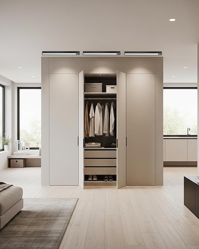 Rechargeable Motion Sensor Ceiling Light, Full Metal Battery Powered LED Closet - Image 8