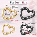 4pcs Heart Carabiner Keychain Clip, Metal Spring Heart Rings Hook Key Ring - Image 2