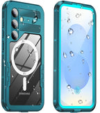 for Samsung Galaxy S25 Waterproof Case, Magnetic Heavy Duty Military Grade by Haireca