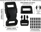 5/8" Black Plastic Side Release Buckle Curved Quick Release - Image 3