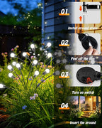OZS 10 Pack Total 80 LED Solar Firefly Lights Fairy Outdoor - Image 8
