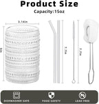 15 oz Clear Hobnail Drinking Glasses - Image 2