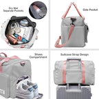 Suruid Travel Duffel Bag with Shoes Compartment Sports Gym Bag with Dry Wet - Image 3