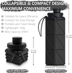 BEAUTAIL Collapsible Water Bottles, Silicone Foldable Water Bottle 610ml - Image 2