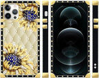 Compatible with iPhone 12 Pro Max Case, Sunflower Diamonds Leather Luxury - Image 2