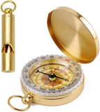 Brass Compass with Solid Brass Whistle by FUTURESTEPS