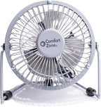 Comfort Zone 4-inch All-Metal Mini Desk Fan – High Velocity Portable USB Fan - Image 2