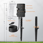 SURAIELEC Outdoor Power Stake Light Timer, Dusk to Dawn, 6 Electrical Outlet - Image 7