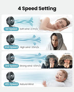 Gaiatop Baby Stroller Fan, 4000mAh Oscillating Mini Portable Fan - Image 2