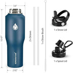 SENDESTAR Water Bottle 32oz, Wide Mouth Stainless Steel Vacuum Insulated Double - Image 4
