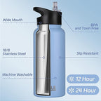 HASLE OUTFITTERS 32 oz Insulated Water Bottle Stainless Steel Double Walled - Image 2