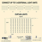 Dazzle Bright 300 LED Curtain Lights, Plug in Fairy Curtain Lights - Image 2