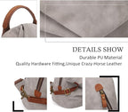 KL928 PU Leather Vintage Backpack – Large Casual Daypack Outdoor Travel - Image 3