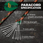 TECEUM 5/32" Paracord Rope 1000 – 1000ft / 200ft / 100ft / 50ft – Tactical - Image 2