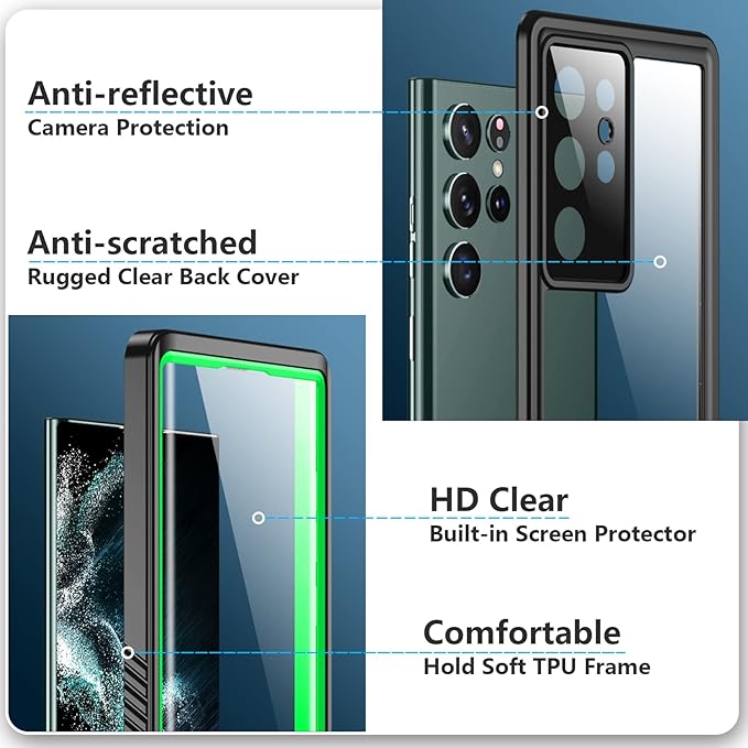 SPIDERCASE Designed for Samsung Galaxy S22 Ultra Case, Waterproof Built-in - Image 4