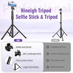 Nineigh 80" Phone Tripod, Selfie Stick Cellphone Tripod, Aluminum Tripods Stand - Image 8