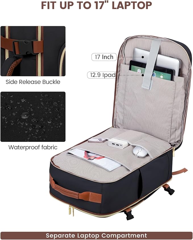 LOVEVOOK 40L Travel Backpack for Women & Men, Airline Approved Carry On Luggage - Image 8