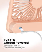 Koonie USB Desk Fan, Strong Wind Ultra Quiet Small Personal Fan - Image 4