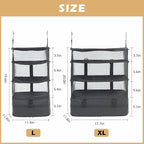 Surblue Hanging Closet Storage Bag Collapsible 3-Shelf Washable Oxford Fabric - Image 4