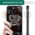 for iPhone 7/8 Case, Entwined Rose Snake Pattern Graphic Design Girl Boy Soft - Image 6
