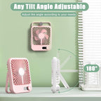 Portable Fan Rechargeable, Small Desk Fan Quiet, 180°Tilt Adjustable Personal - Image 6