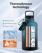 Trebo Water Bottle 64oz with Paracord Handle, Half Gallon Large Vacuum Triple - Image 2