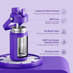 Kids Insulated Water Bottle - 12oz Stainless Steel Water Bottle with Dual Spouts - Image 5