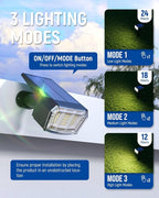 AUDERWIN Solar spotlights Outdoor 63 LED 3 Lighting Modes, IP65 Waterproof - Image 4