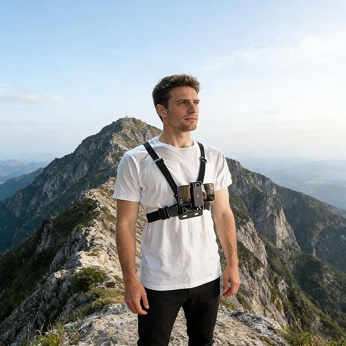 Adjustable Mobile Phone Chest Strap Harness Mount, Compatible - Image 2