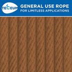 TECEUM Cotton Rope 3/16” – 50 FT – Strong All-Purpose Braided Rope – Natural - Image 9