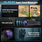 15-45x55 Zoom Monocular Telescope-High Power Monocular - Image 2