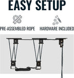 Teal Triangle Heavy Duty Elite Canoe Hoist, Easy-Lift Garage Pulley System - Image 4