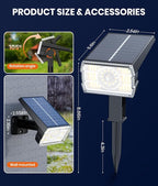 12 Pack Solar Spotlights Outdoor Waterproof IP67, Adjustable Wall&Ground Lights - Image 5