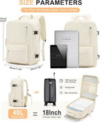 WONHOX Large Travel Backpack Carry on Flight Approved Laptop Work Business - Image 3
