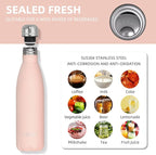 WATERSY Stainless Steel water bottles, 17oz/500ml Insulated Water Bottles - Image 8
