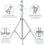 Neewer 118"/3m Stainless Steel Light Stand, Spring Cushioned Heavy Duty - Image 3
