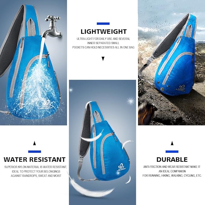 WATERFLY Crossbody Sling Bag Small Water Resistant Backpack Lightweight - Image 8