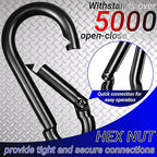12 Pack2.36 Spring Snap Hook Carabiners, Galvanized Steel Black Small Carabiner - Image 3