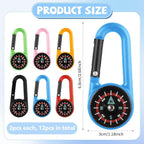 12 PCS Compass Keychain, Small Pocket Magnetic Keychain Compass Colorful - Image 2