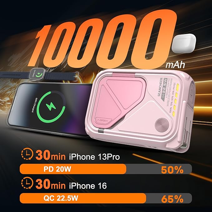 P05 Portable Charger, Magnetic Power Bank, Small Wireless PowerBank, Emergency - Image 4