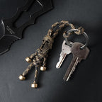 Paracord Keychain with Retro Brass Helmet Bead - Image 2