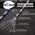 TECEUM 5/32" Paracord Rope 1000 – 1000ft / 200ft / 100ft / 50ft – Tactical - Image 2